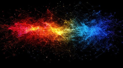 Poster - A digital ecosystem powered by IoT devices enhancing global business networks Stock Photo with side copy space