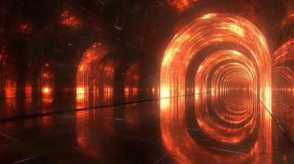 Aufkleber - An abstract depiction of firewalls and encrypted systems safeguarding business innovation Stock Photo with side copy space