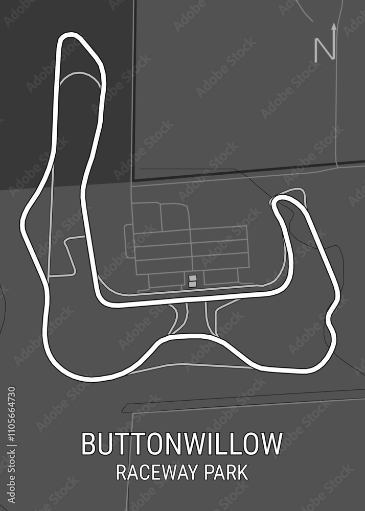 Vetor Map of the Buttonwillow Raceway Park in California. The map ...