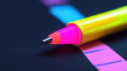 Poster - A highlighter pen with a chisel tip, perfect for highlighting important notes or marking documents.
