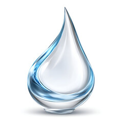 Poster - elegant glass water droplet sculpture showcasing fluidity and light reflections in a minimalist desi