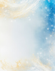 Wall Mural - background - abstract blue and golden snow christmas background - Generative AI