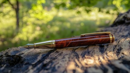 Poster - A luxurious ballpoint pen with a rich, glossy finish and a smooth-click mechanism, offering a comfortable writing experience for daily use.