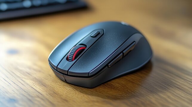 A multi-button mouse with additional side buttons for easy navigation through web pages and applications.