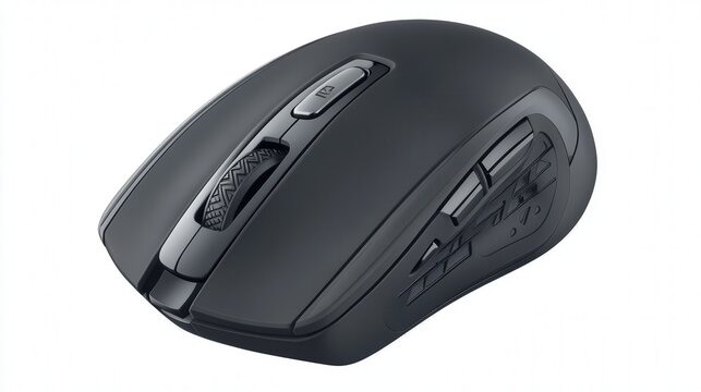 A multi-button mouse with additional side buttons for easy navigation through web pages and applications.