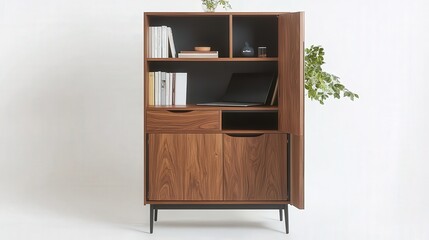 Poster - A multi-functional filing cabinet with additional shelves on top, designed for both file storage and office supplies.