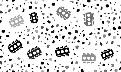 Poster - Abstract seamless pattern with traffic lights symbols. Creative leopard backdrop. Illustration on transparent background