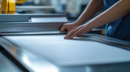 Poster - A paper cutter with a large cutting capacity, allowing users to cut through thick stacks of paper in one go