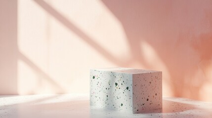 Wall Mural - Pink Wall Terrazzo Podium.