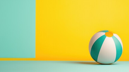 Poster - Vibrant Geometric Sphere on Pastel Backdrop for Minimal Contemporary Design