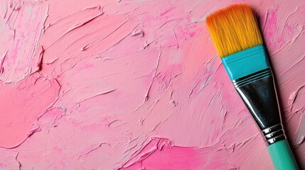 Poster - Vibrant Pink Paintbrush Strokes on Textured Background for Creative Content and Design