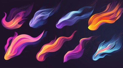 Poster - A background with a modern 3D chameleon Y2K aura gradient texture. A pastel fluid paint background with vibrant, blurred, dynamic brush strokes and a glowing effect.