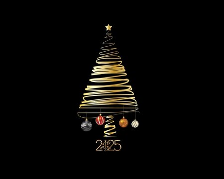 Happy New Year 2025 with some shiny gold. Premium design for New Year and Christmas.