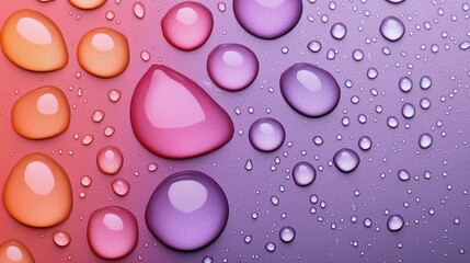 Poster - PH Indicator Concept, Vivid Close-Up of Water Droplets Transitioning on pH Scale Background