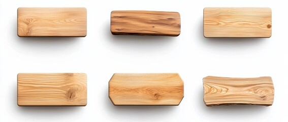 Poster - a realistic 3d modern illustration of a wooden shelf hanging on a wall, designed as a mockup for a h