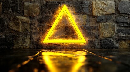 Fototapete - A red danger warning triangle in 3D form serves as an alert for caution, danger, or an emergency, stressing the importance of being cautious and aware.