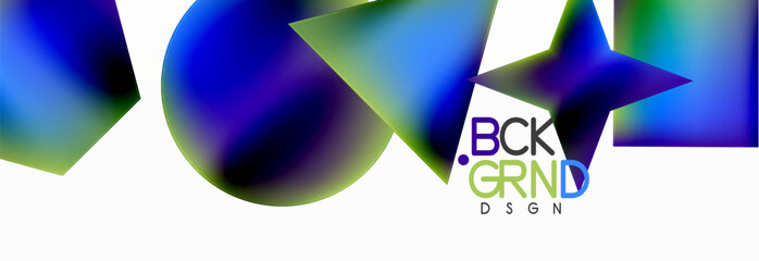 Poster - Neon color geometric shapes square triangle circle abstract background. Vector Illustration For Wallpaper, Banner, Background, Card, Book Illustration, landing page