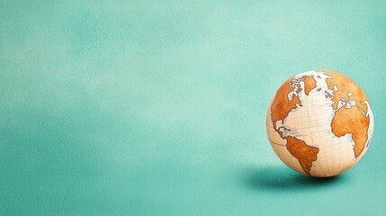 Poster - Global world map on green background showing international business leadership and digital connectivity