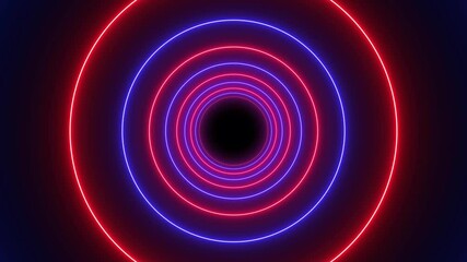 Wall Mural - abstract background with animation of flight in abstract futuristic tunnel with neon light. multi-co