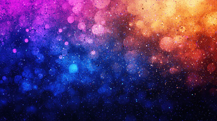 Poster - vibrant gradient background featuring luminous bokeh effects in shades of purple, blue, and orange, creating mesmerizing and dreamy atmosphere