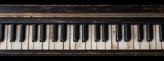 A close-up of the keys on an upright piano, focusing only on one or two notes in white and black with visible details like wood grain