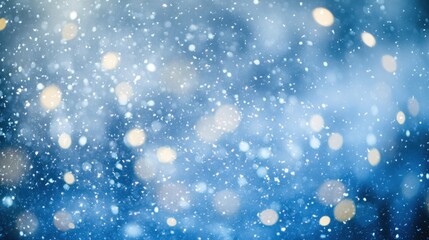 Poster - Falling Snowflakes and Blurry Winter Lights Background