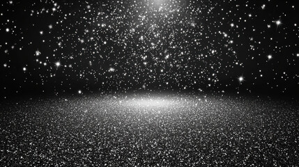 Poster - stunning high resolution image of radiant silver background filled with sparkling stars, creating magical and enchanting atmosphere