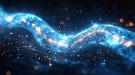 Poster - glowing electric current flowing through transparent wire surrounded by vibrant sparks