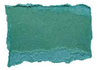 Poster - Isolated cut out torn piece of blank green paper note cardboard with texture and copy space for text, transparent png background design element