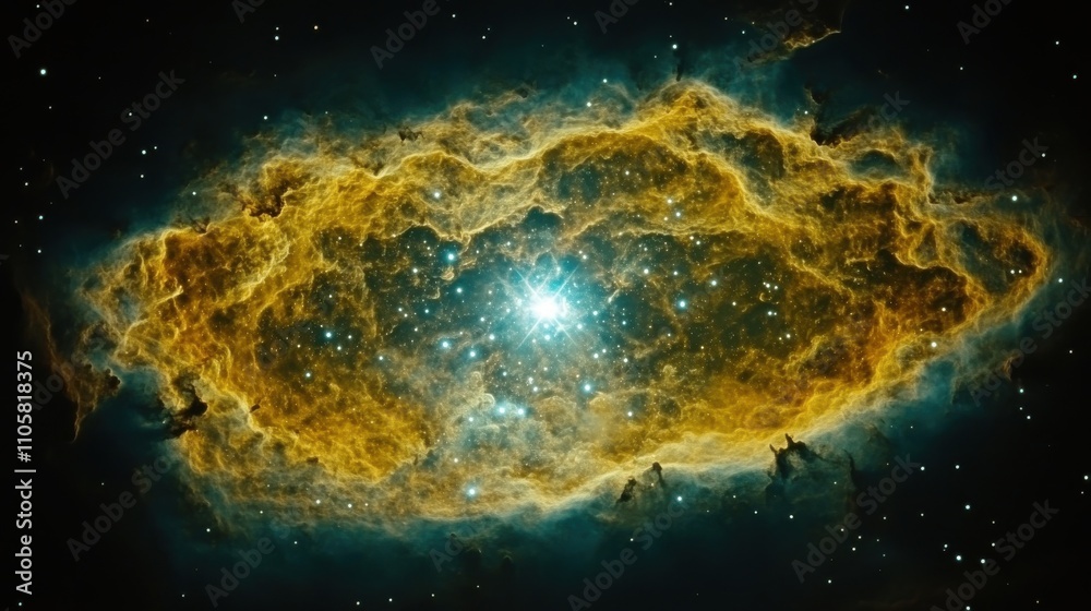 Stunning Cosmic Clouds of a Nebula with Brilliant Stars and Rich Colors ...