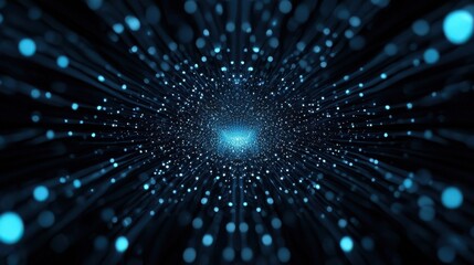 Poster - Dynamic digital universe exploration virtual space abstract visualization high-tech environment immersive perspective infinite connectivity