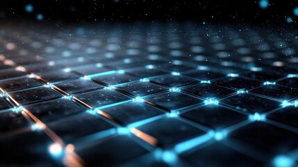 Poster - Dynamic digital grid futuristic environment abstract visuals technology concept illuminated patterns modern design for engaging experiences