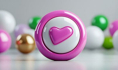 Poster - Minimalist Viber Icon in Pink and White, a sleek design reflecting modern communication aesthetics, simple yet vibrant, engaging visual appeal.