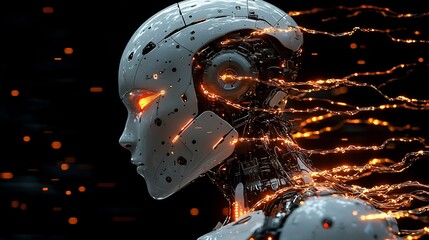 Poster - glowing robotic intelligence symbolizing life force and electrical power