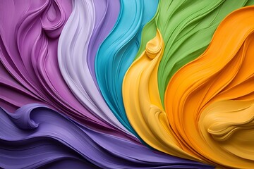 Poster - Vibrant Abstract Mural, an energetic display of dynamic color splashes, creating a lively atmosphere filled with movement and creativity.