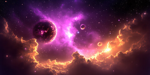 3d rendered fantasy galaxy with starry sky