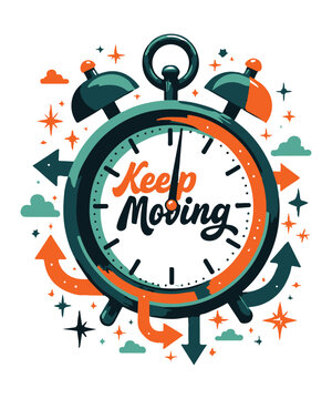 Keep Moving typography t-shirt vector design templates