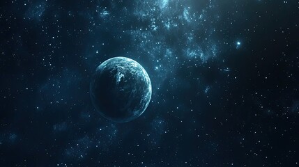 Wall Mural - a solitary planet amidst a starry expanse
