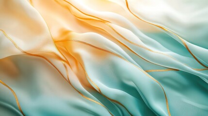 Poster - Elegant Draped Fabric with Gold Accents