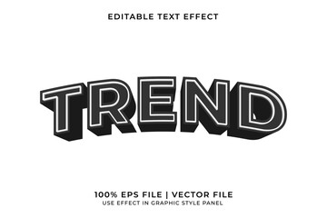 Poster - Minimalist editable 3d TREND text effect with black and white color