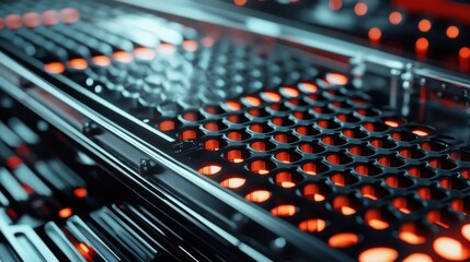 Aufkleber - Close-Up View of LED Panels Featuring Geometric Patterns and Textures