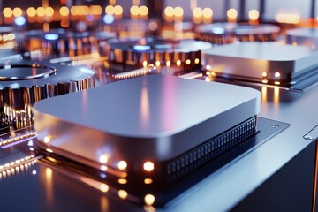 Fototapete - Modern Technology Background with Circuit Board and Lights