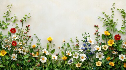 Poster - Vibrant Flower Arrangement with Fresh Greenery and Soft Background