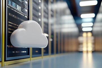Aufkleber - Cloud Storage Concept with Server Rack Background in Data Center