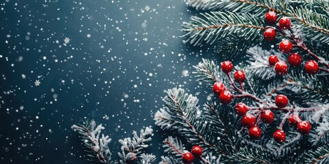Poster - Snowy background with Seasons Greetings written in festive typography 
