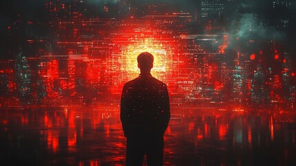 Poster - Futuristic Holographic Screen for Seamless Customer Support Solution