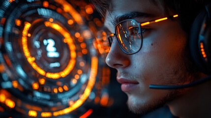 Poster - Resilient Customer Service Representative Coping with Difficult Call on High Tech Interface