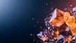 © Ajmeer - deep orange and black crystals in natural mineral formation closeup