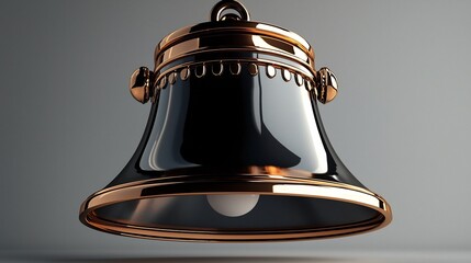 Poster - Detailed Bell Icon with Glowing Notification Symbol on White Background
