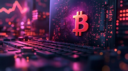 Aufkleber - Cryptocurrency adoption for small businesses enhancing global trade, depicted with modern illustrations
